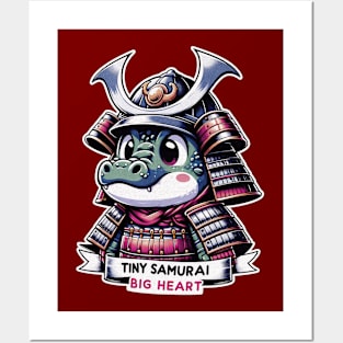 Kawaii Crocodile Samurai Cute Alligator Posters and Art